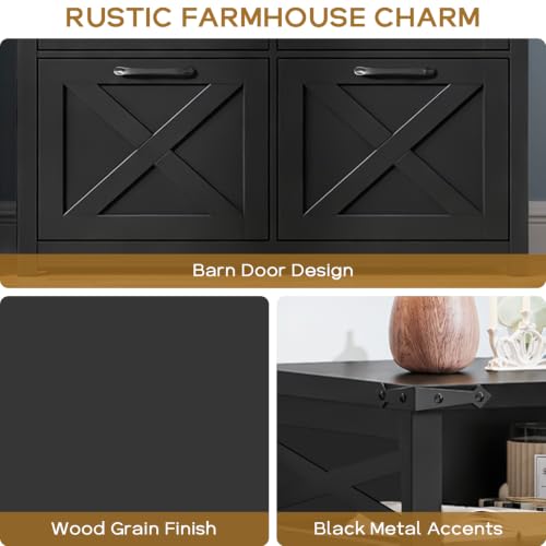 Vabches Farmhouse Home Office File Cabinet with 4 Drawers, Pure Black - color: Pure Black, size: Lateral-4 Drawers