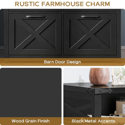 Vabches Farmhouse Home Office File Cabinet with 4 Drawers, Pure Black - color: Pure Black, size: Lateral-4 Drawers