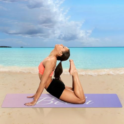 Custom Name Yoga Mat,Personalized Travel Yoga Exercise Mat,Non Slip,Perfect for Kids & Adults,Gradient Color D Series - color: Style 2