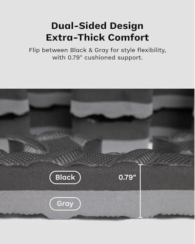 AIRHOP Upgraded 0.79" Extra Thick 48 Sq Ft High-Density Eva Foam Exercise Gym Mats, 12 Pcs Large Interlocking Puzzle Floor Tiles (24"x24") for Home Gym