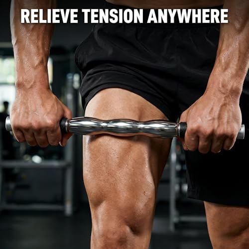 Deep Tissue Massage Stick - Cold Therapy Tool with Steel Ice Roller for Muscle Relief, Portable Gel Roller for Neck, Back, Leg & Lower Body Recovery, Effective Inflammation & Pain Relief