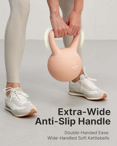 YOTTOY Soft Kettlebell for Home Workouts, Anti-Slip Wide Handle Strength Training Kettlebells, Cushioned Base for Safety - Ideal for Men, Women & Beginners