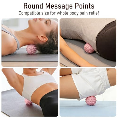 Massage Muscle Roller Stick & Ball Set 3 Pack- Deep Tissue Foot Body Massager with Trigger Point Therapy for Sore Myofascial Release Muscle Stress Relax Hand Arm Neck Feet Headache Blood Stimulation