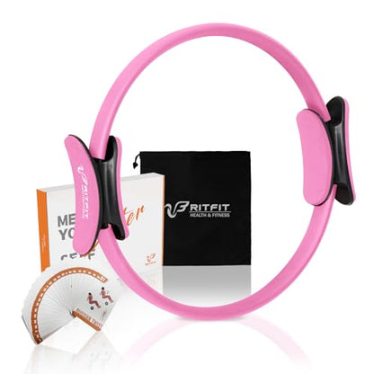 RitFit Pilates Ring Circle - 14 Inch Magic Fitness Circle for Toning Inner & Outer Thighs, Bonus Workout Guide Included - style: Pink