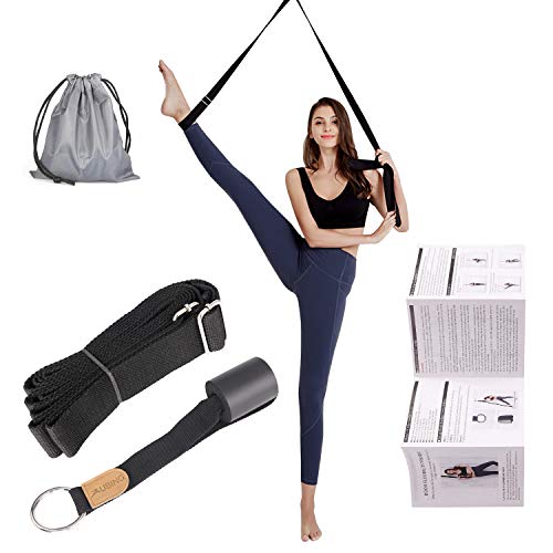 UBING Leg Stretcher, Door Flexibility Trainer, Over the Door Strech Strap for Flexibility, Splits Trainer for Dance Ballet Cheer Gymnastics Taekwondo Stretching - color: Black