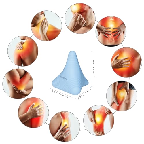 Trigger Point Massage Ball, Manual Massager Tool for Muscle Knot Deep Tissue Relief Myofascial Release Physical Therapy Hip Flexor Iliacus Psoas Hand Foot Back. 2.8×2.9” (Blue) - color: Blue