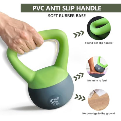 ENERGI CORE Kettlebell - Sand Filled Weight for Home Gym Workouts & Strength Training - Portable Exercise Kettle Bell for Women & Men
