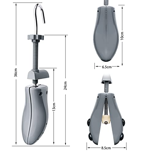 eachway Shoe Stretcher, Shoe Trees Adjustable Length & Width for Men (M for M's Us6.5-10; Wm's Us10-13.5) Grey - color: M(for M's Us6.5-10; Wm's Us10-13.5 )Grey