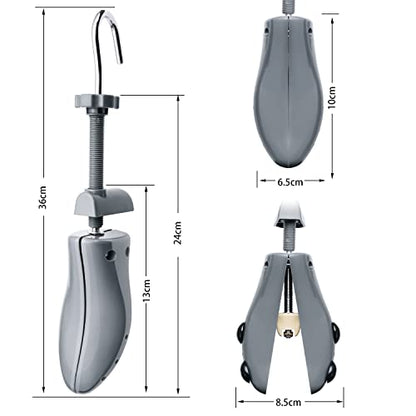 eachway Shoe Stretcher, Shoe Trees Adjustable Length & Width for Men (M for M's Us6.5-10; Wm's Us10-13.5) Grey - color: M(for M's Us6.5-10; Wm's Us10-13.5 )Grey