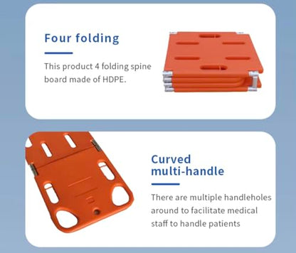 Foldable Spine Board Stretcher - 4-Fold Design | Emergency Rescue & Trauma Immobilization for Hospitals & Ambulance Spine Board Stretcher