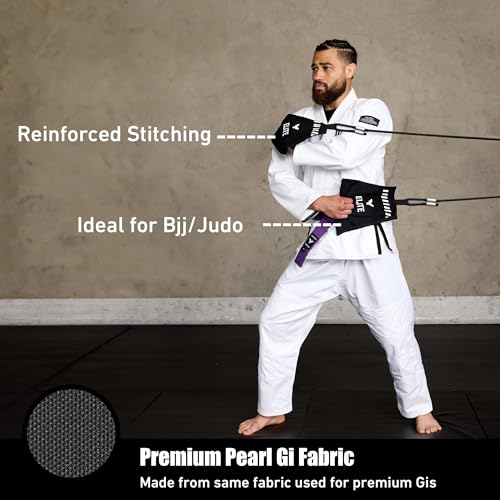 Elite Sports Jiu Jitsu Grip Trainer Simulate Gi - Resistance Band Grip Strength Trainer for BJJ MMA Judo & Grappling Training