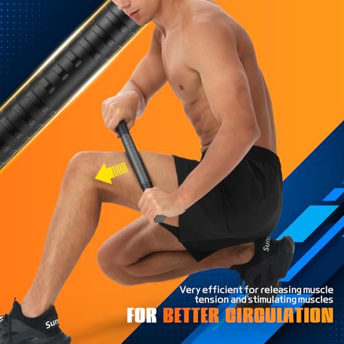 Muscle Roller Stick, Massage Roller for Muscle Deep Tissue Massage, Calf Roller for Myofascial Release, Therapy Roller Stick for Back, Legs, Arms, Waist, and Shoulders Full Body Use (Black) - color: Black