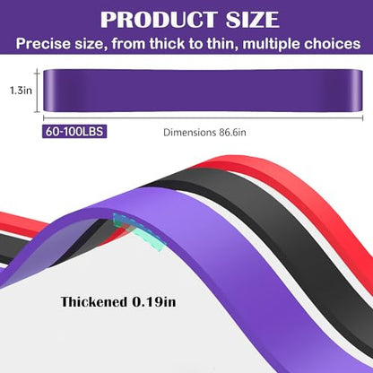 Pull Up Assistance Bands - Resistance Bands Set - Multi-Level Resistance, Fitness Band, Full Body Training, Suitable for Exercise and Physical Therapy Exercise Bands - color: purple