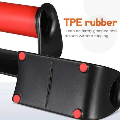 SOLUSTRE Push up Bars for Floor Workout, Non-slip Push up Handles, Red Portable Strength Training Equipment for Home Fitness and Calisthenics