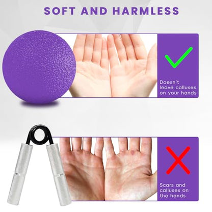 3 Pack Stress Balls for Adults, Hand Strengthening Devices Exercise Balls Physical Therapy Ball, Squeeze Balls for Hand Therapy, Hand Exerciser for Hand Finger Forearm Wrist Training and Relax