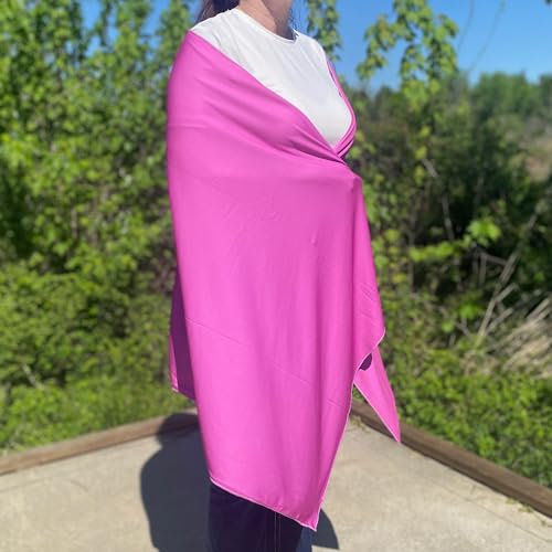 Large Cooling Shawl - Instant Heat Relief for Outdoor Events - color: Electric Fuchsia