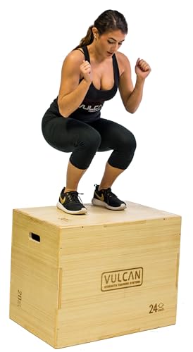 VULCAN 3-in-1 Wooden Plyo Box – Durable Ashwood Plyometric Jump Box for Home Gym and Commercial Training | Safe, Stable & Versatile for Box Jumps, Step-Ups, HIIT and Cross-Training Workouts