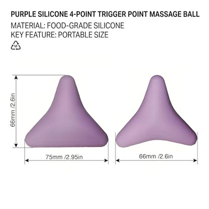 Handheld Silicone Triangle Design 4-Point Massage Tool for Plantar Fasciitis, Heel Pain Solution, Deep Tissue Myofascial Release for Feet, Back, Neck Pain Relief, Non-Slip & Eco-Friendly