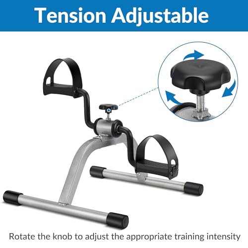 Pedal Exerciser Mini Exercise Bike for Leg and Arm Recovery Exercise Lightweight and Portable Floor Bike