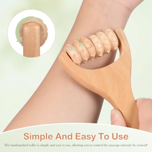 ARTIBETTER Wooden Massage Roller Sticks 2-Pack Handheld Foot Massager Tools for Trigger Point Therapy Portable Acupoint Massagers for Neck Shoulder Back and Leg Pain Relief