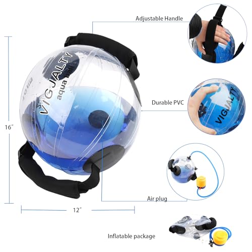 Small & Large Aqua Ball Bundle | Unpredictable Resistance for Engaging Stabilizer Muscles | Portable Workout Equipment for Home, Travel, Athletes & Beginners