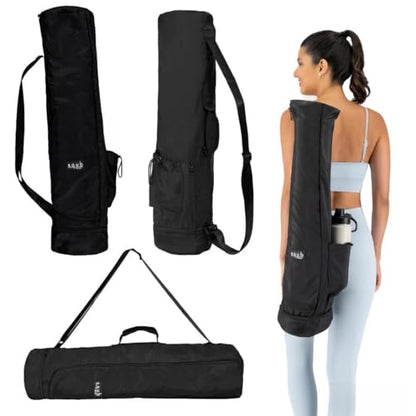 Yoga Mat Bag – Crossbody Gym Bag for Women & Men, Waterproof Travel Carrier Fits Thick Yoga Mat, Multi Pocket Storage with Strap Holder, Shoulder Carry for Fitness Pilates Exercise