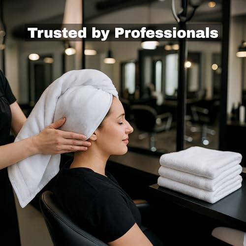 JMR White Bath Towels Bulk Pack of 12 (20x40) - 100% Cotton Lightweight & Quick-Dry Cotton Towels for Hotel, Rental Properties, Gym & Commercial Uses