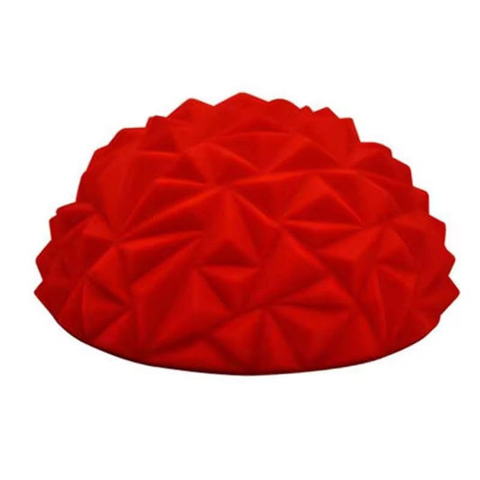 Yoga Half-Ball Trainer - Textured Hemisphere Yoga Ball 16 cm with Foot Massage Surface for Balance Training - Core Stability & Outdoor or Indoor Play - Dual Purpose Exercise & Game Equipment - color: Red