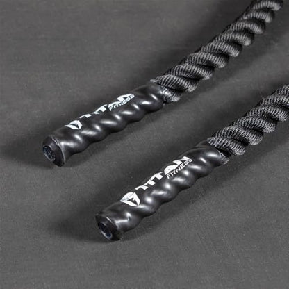Titan Fitness Battle Rope 40ft x 1.5in, Poly Dacron Heavy Rope for Home Gym Conditioning Workouts, Cross-Train, Strength Training Exercises