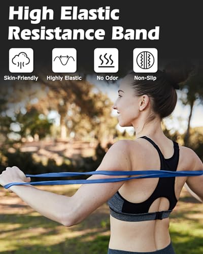 Zacro Resistance Bands Set with Door Anchor, Heavy Duty Pull Up Exercise Bands for Working Out, Muscle Power Strength Training, Physical Therapy, Home Fitness Gym Equipment for Men & Women
