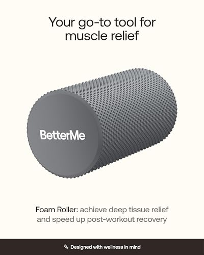 BetterMe Foam Roller for Muscle Recovery – High Density Exercise Roller for Back &Legs – Deep Tissue Massage Roller for Tension, Relief & Stretching (Stone Gray) - color: Stone Gray