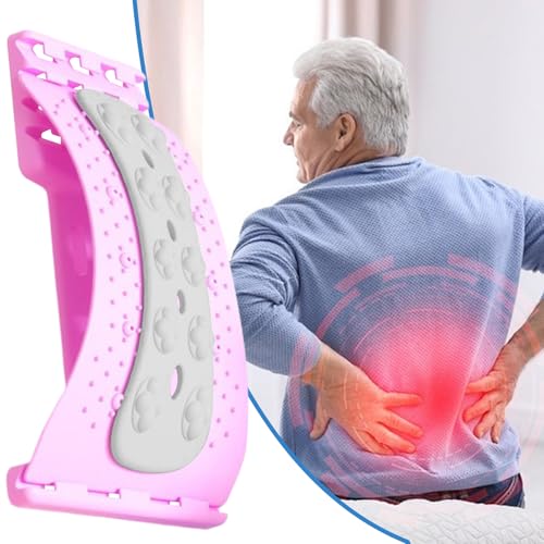 Waist Curved Traction Massager, Arc Traction Lumbar Stretcher, Back Support Board Massager, Spine Stretcher Massagers for Office Travel Post-Workout Muscle Relaxation Discomfort Recovery