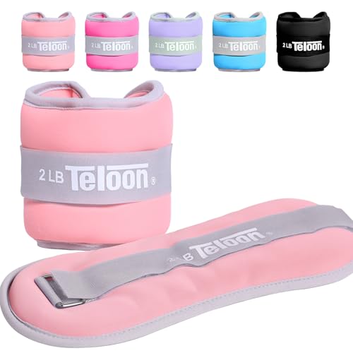 Ankle Weights Wrist Leg Arm Weights for Women Men with Adjustable Straps - color: Light Pink, size: 2LB x 2 (4LB Pair)