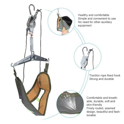 Cervical Neck Traction Device Neck Tension Relief Portable Over The Door Device Portable Neck Stretcher Hammock for Physical Therapy, Neck Pain Relief, Vertebrae Disk Herniation, Migraine Relief