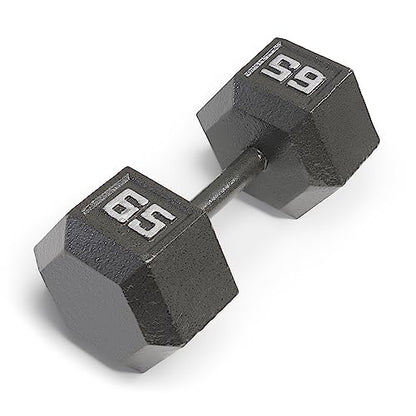 Marcy Cast Iron Hex Dumbbells Collection - Available size from 3-lb to 100-lb, SOLD INDIVIDUALLY - style: 65lbs