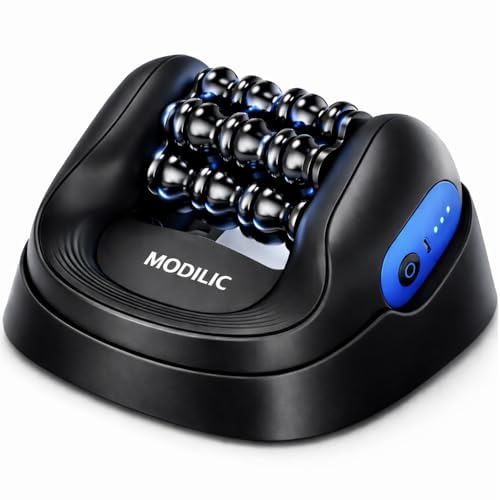 Electric Rolling Massager with Dock – Hands-Free Desk or Handheld Muscle Roller for Legs, Calves, Neck & Back, Deep Tissue Relief, Rechargeable 3 Speeds