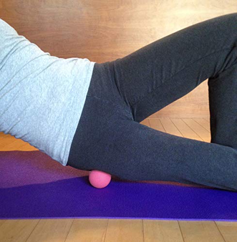 Massage Lacrosse Balls for Myofascial Release, Trigger Point Therapy, Muscle Knots, and Yoga Therapy. Set of 2 Firm Balls (Pink and Purple)