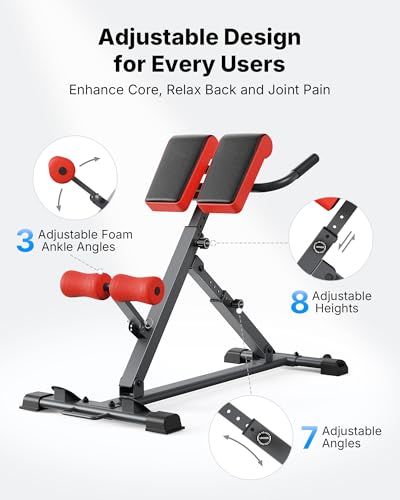 MERACH Roman Chair Back Extension, Adjustable Weight Bench, Home Gym Sit Up Bench for Glutes & Ab Workouts, Back Extension Machine, Hyperextension Roman Chair for Lower Back Pain Relief - size: Pro