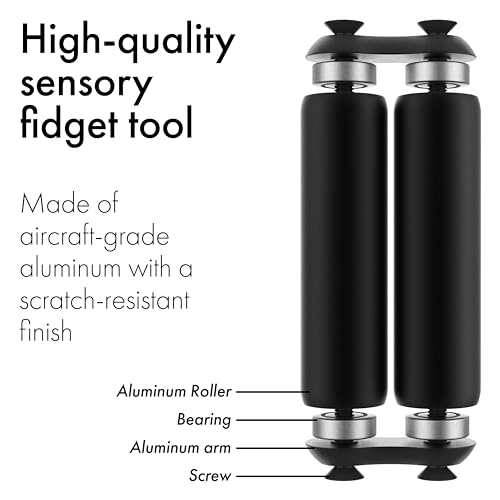 ONO Roller - Handheld Fidget Toy for Adults | Help Relieve Stress, Anxiety, Tension | Promotes Focus, Clarity | Compact, Portable Design (Black, Junior Size - Aluminum) - size: Junior Size, style: Aluminum - Black