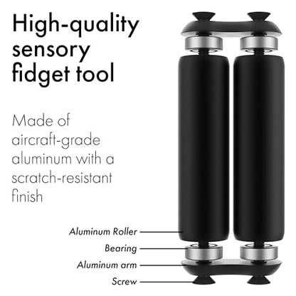 ONO Roller - Handheld Fidget Toy for Adults | Help Relieve Stress, Anxiety, Tension | Promotes Focus, Clarity | Compact, Portable Design (Black, Junior Size - Aluminum) - size: Junior Size, style: Aluminum - Black