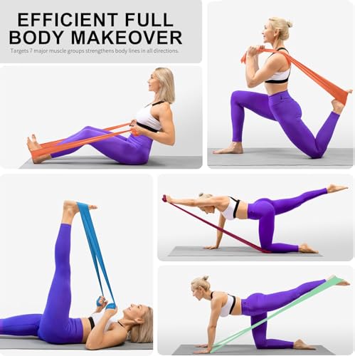 Professional Individual Exercise Resistance Bands, Single 5, 6,7 Ft or 8 Yards Elastic Bands, Non-Latex Stretch Bands for PT, Yoga, Pilates, Rehab, at-Home or The Gym Workouts
