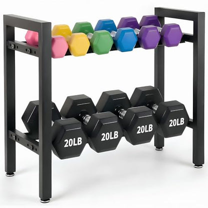 Dumbbell Rack, 2-Tier | 3-Tier Weight Rack for Home Gym, 300LB | 450LB Adjustable Dumbbell Rack Stand Only Weight Storage Rack Gym Organizer