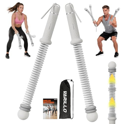 Ropeless Battle Ropes for Home Gym, Portable Cordless Weighted Battle Rope - size: Adjustable Gray