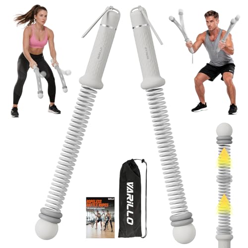 Ropeless Battle Ropes for Home Gym, Portable Cordless Weighted Battle Rope - size: Adjustable Gray