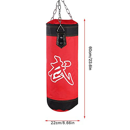 Bnineteenteam Heavy Punching Bag,Training Boxing Bag with Chain for Adults Men Women(Empty) - color: Red, size: 60 cm