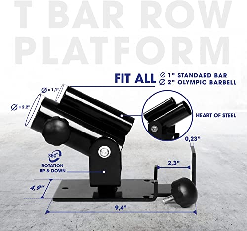 Yes4All Exercise Machine Adjustable T Bar Row Attachment, D Row Handle/Landmine Handle Attachment with Textured Rubber Handles - color: D. Combo T bar Row + Double Grip Row