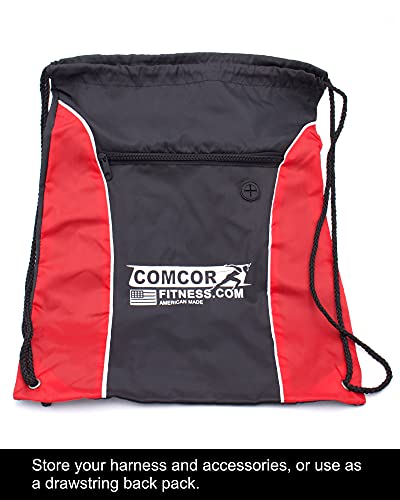 CCS ComCor Pro Sled Harness with Padded Shoulders, Includes 9' Pull Strap and Drawstring Bag - Made in USA
