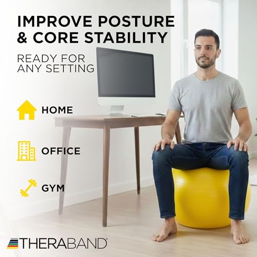 THERABAND Standard Exercise Ball - color: Yellow - 18 in.