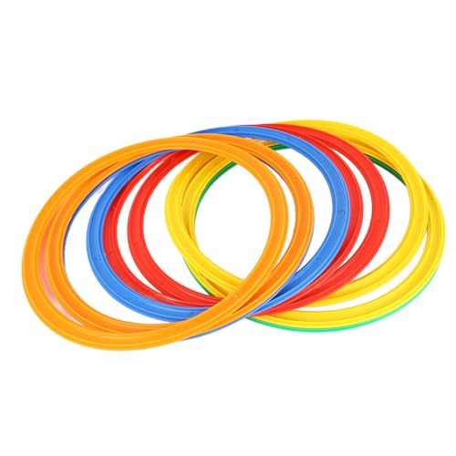 Sports Speed Ring Set, 10 Rings 10 Buckles Speed Agility Training Toys for Kids Adults Increased Agility Outdoor Multicolor Plastic Ring Toss Game Set M 28cm