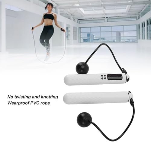 Jump Rope with Counter, Weighted Cordless Skipping Rope for Fitness, Rechargeable Ropeless Jump Rope with Digital Display for Men Women Kids Home Gym Cardio Training